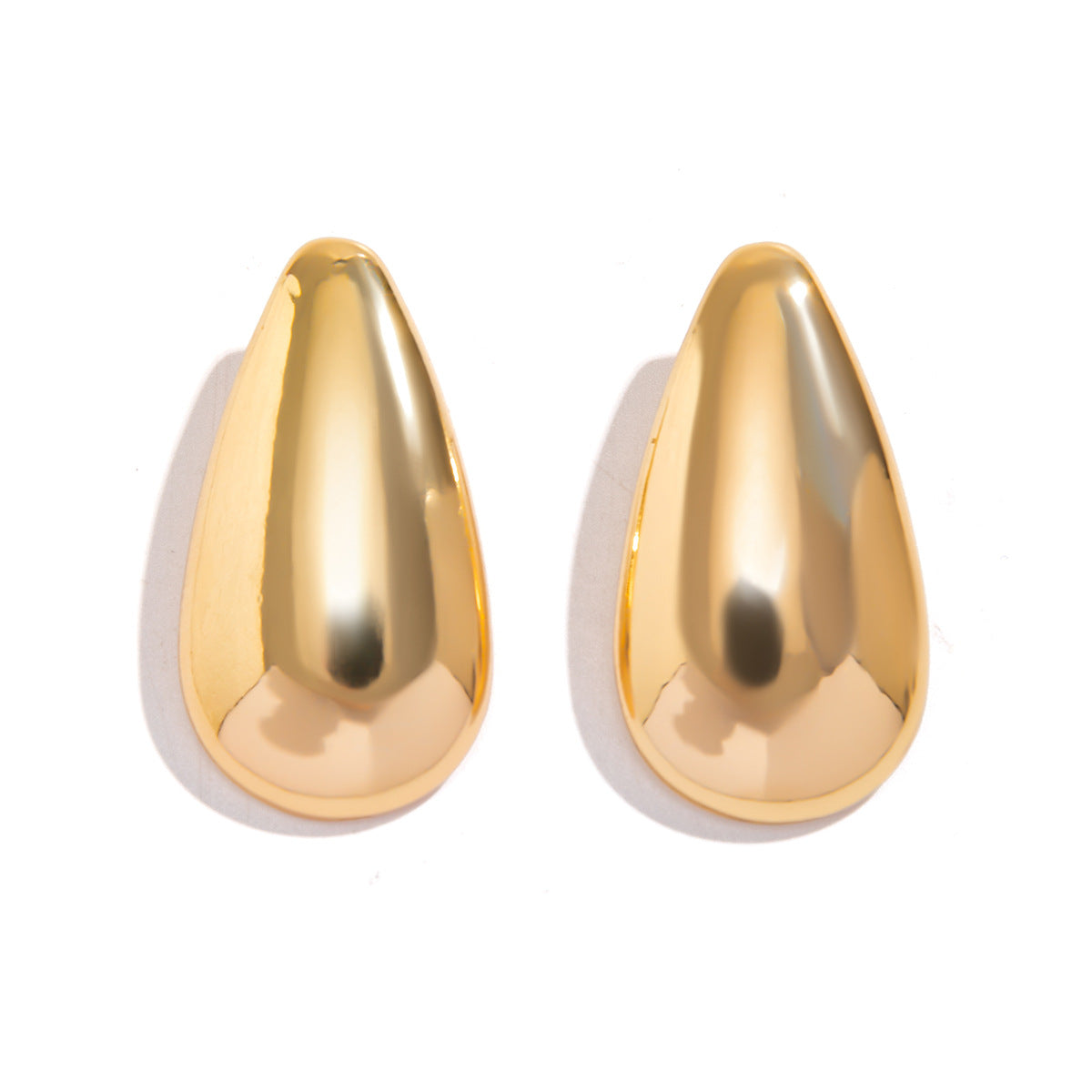 Wholesale Designed metal glossy water drop earrings